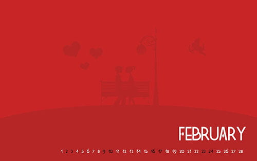 February Valentine Calendar HD Wallpaper