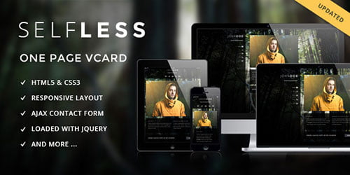 Selfless - One Page Personal VCard HTML5 Template