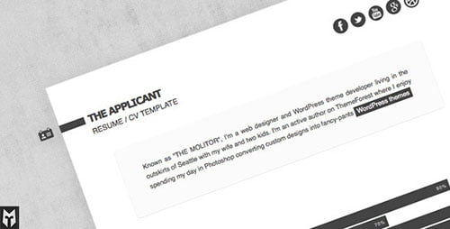 The Applicant: Resume / CV HTML Template