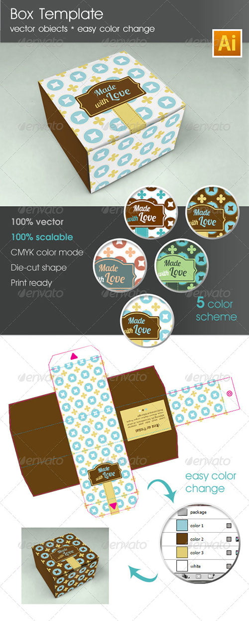 Box Template Package - Packaging Print Templates