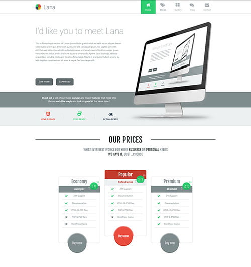 One Page WordPress Themes