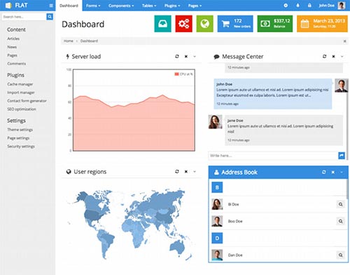 25 Flat Admin Dashboard Templates - DzineWatch