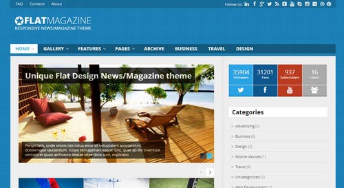 Flat WordPress Responsive Themes