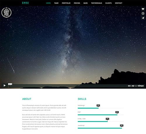 Portfolio WordPress Themes with Video Backgrounds