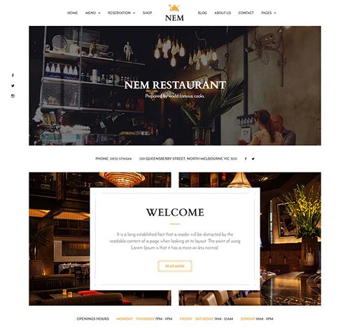 Food & Drink WordPress Themes Designs