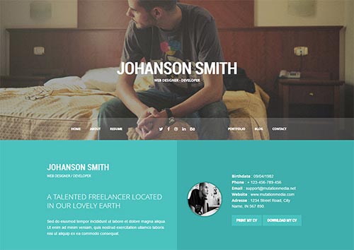 Personal VCard & Resume HTML Templates