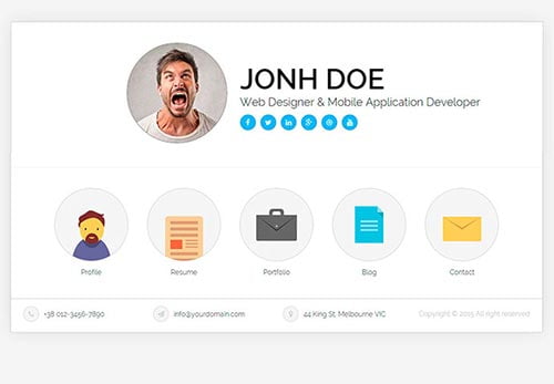 Personal VCard & Resume HTML Templates