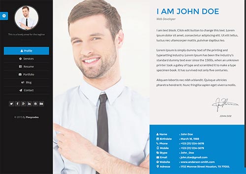 Personal VCard & Resume HTML Templates