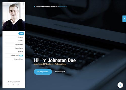Personal VCard & Resume HTML Templates