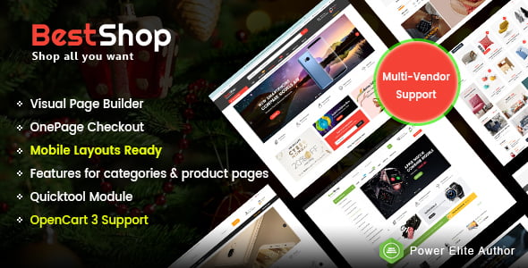 BestShop - Top MultiPurpose Marketplace OpenCart 3 Theme With Mobile Layouts - OpenCart eCommerce