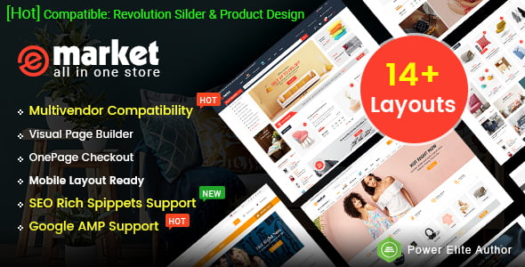eMarket - Multi-purpose MarketPlace OpenCart 3 Theme (14 Homepages & Mobile Layouts Included) - OpenCart eCommerce